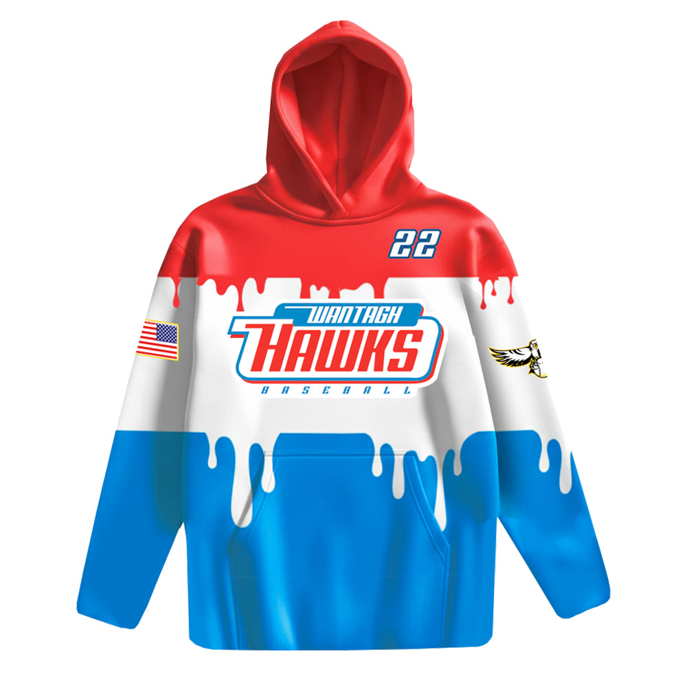 Wantagh Hawks | Sublimated Fleece Lined "Bomb" Hoodie