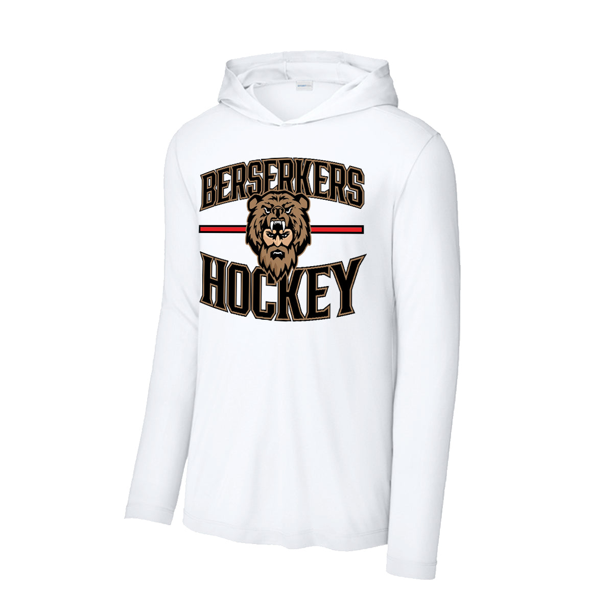 Berserkers | Lightweight Performance Long Sleeve Hooded Shirt (White)