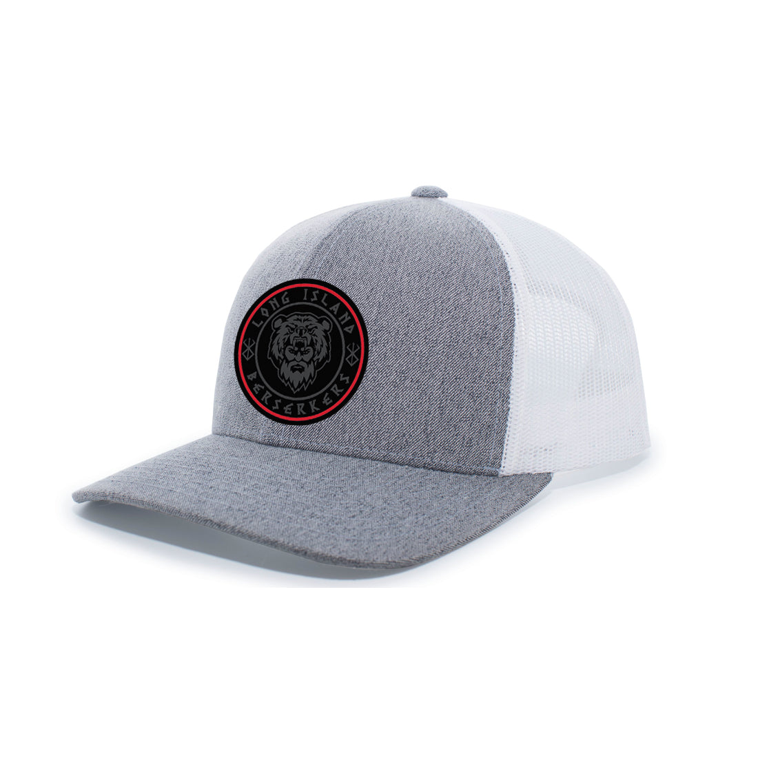 Berserkers | PVC Logo Flexfit Mesh Snapback (Heather Grey)