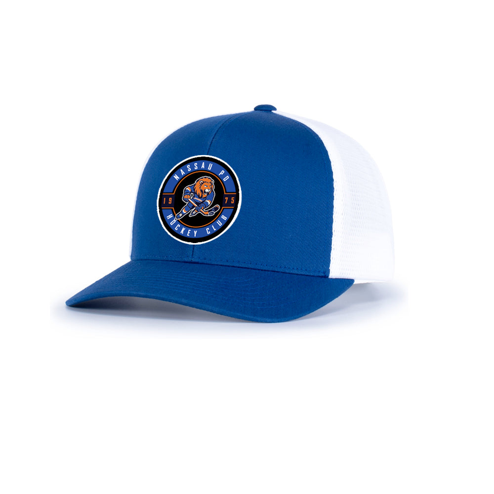 NCPD Hockey |  Lion PVC Logo Snapback Trucker (Royal/White)