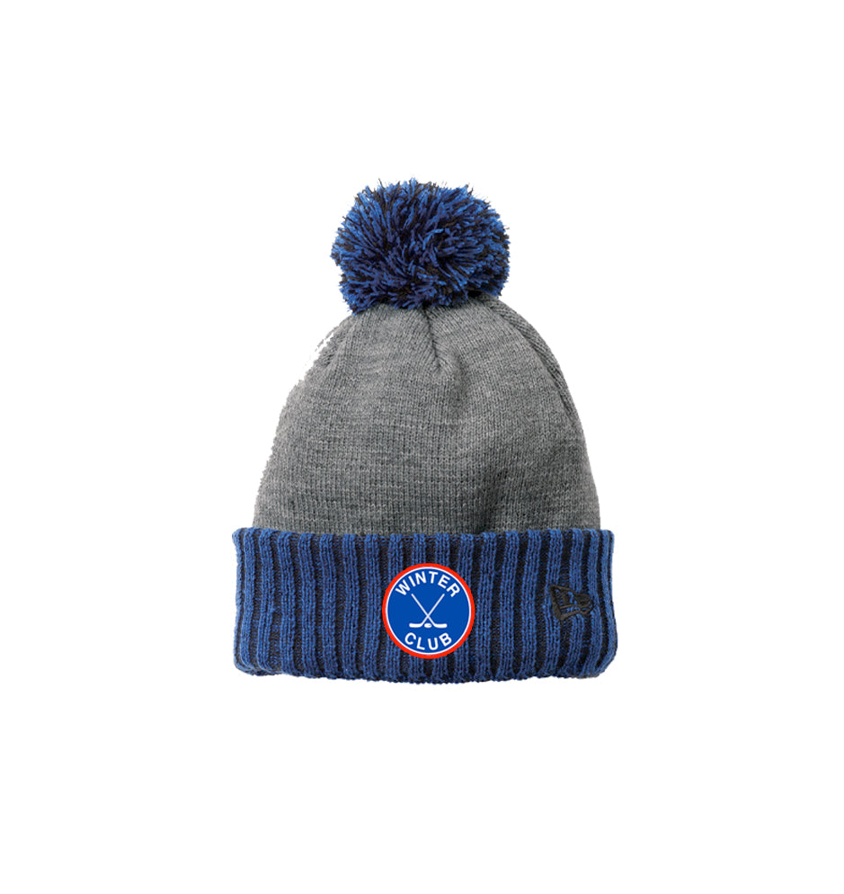 Winter Club Hockey | New Era® Colorblock Pom Beanie (Royal/Grey)