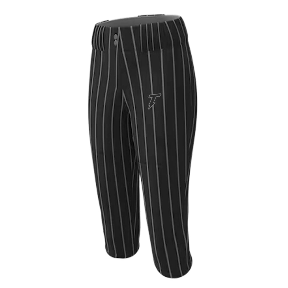 LI Thunder | Pinstripe Black Softball Pants
