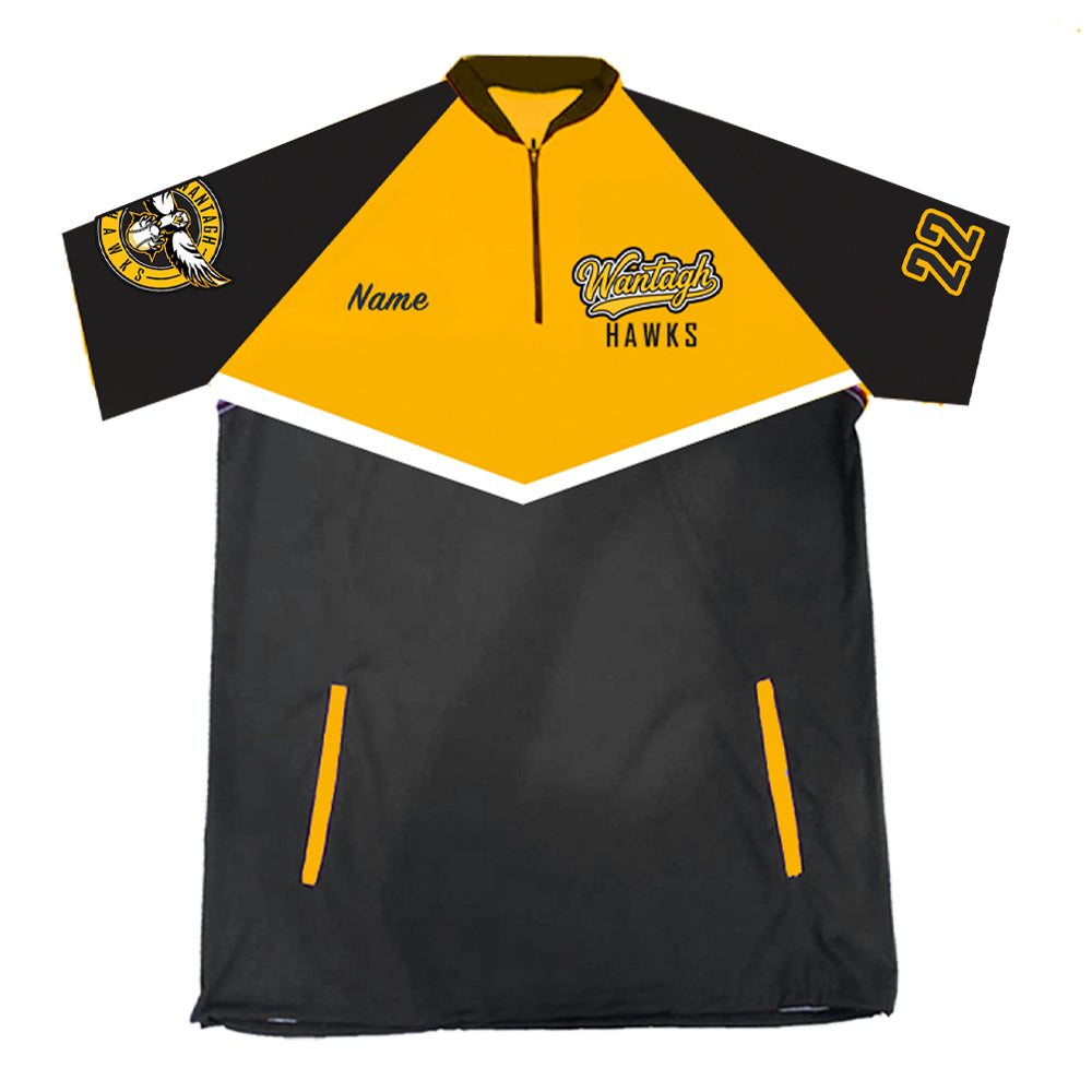 Wantagh Hawks | 4-Way Stretch Sublimated Cage Pullover (Gold/Black)