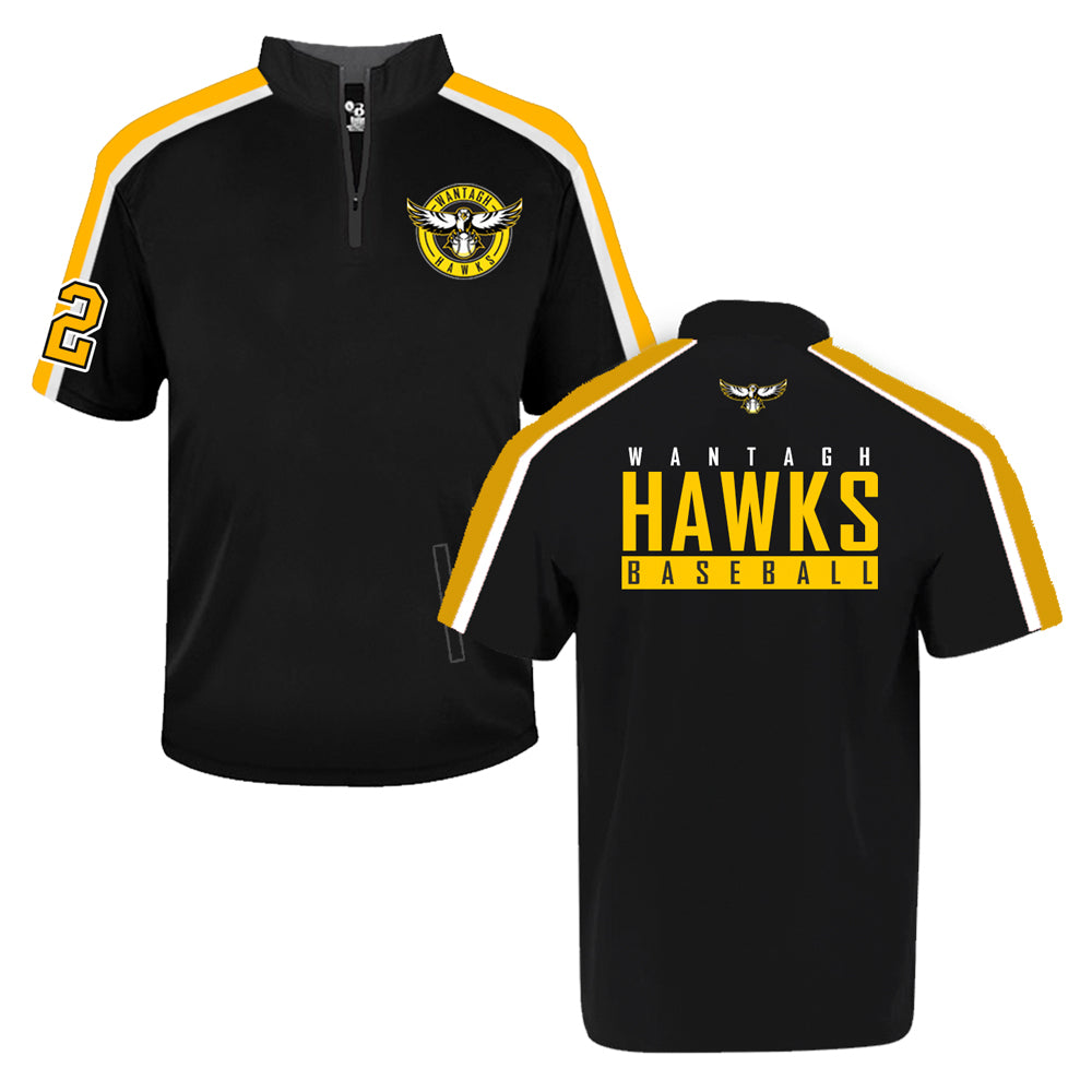 Wantagh Hawks | 4-Way Stretch Sublimated Cage Pullover (Black)