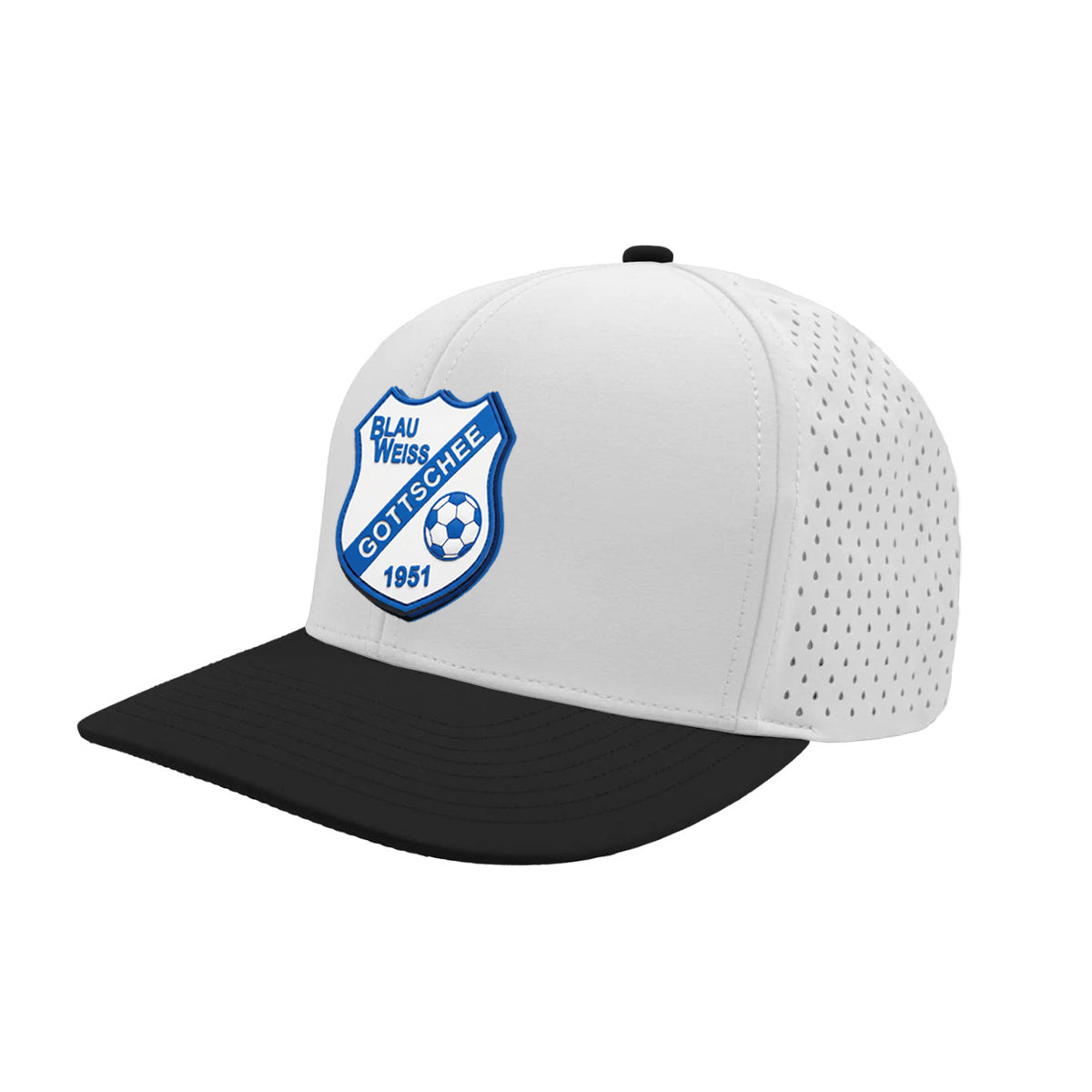 BW Gottschee | PVC Logo Perforated Performance Cap (White/Black)