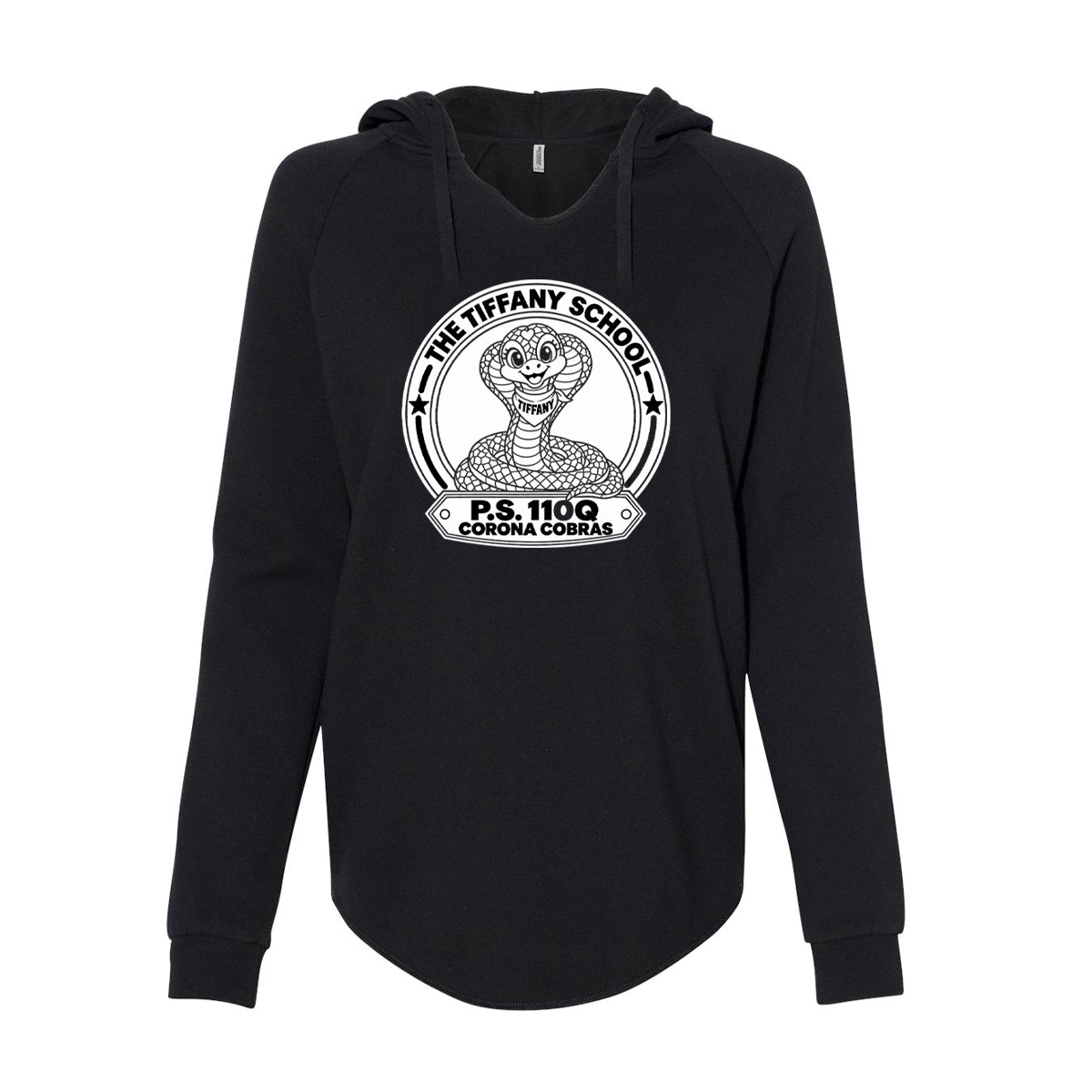 P.S. 110 | Printed California Wave Wash Women's Hoodie (Black)
