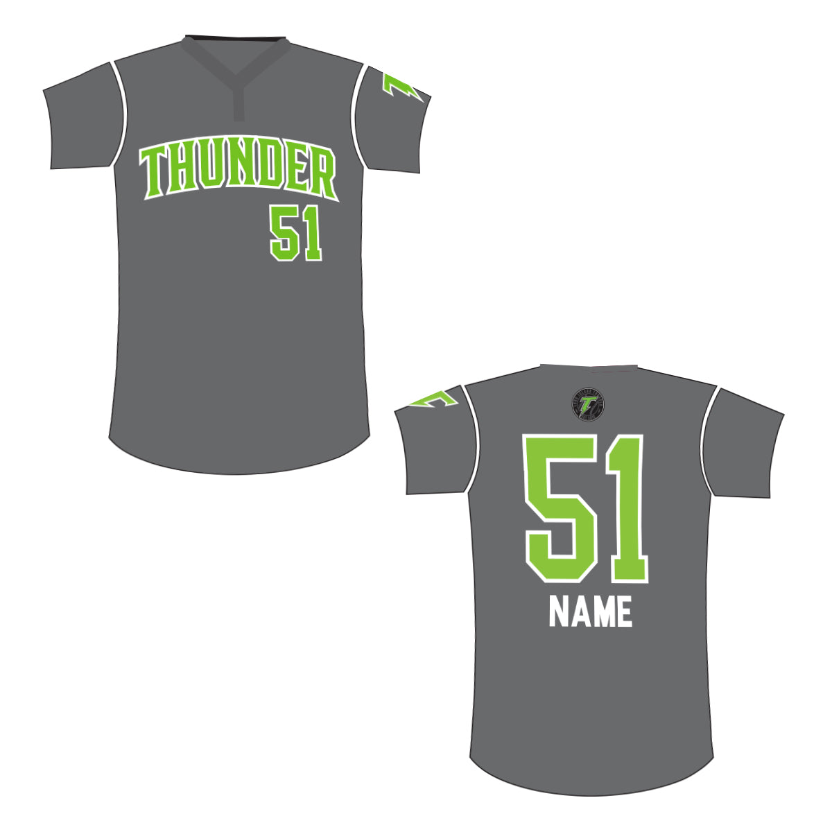 LI Thunder | Charcoal Grey 2-button Jersey