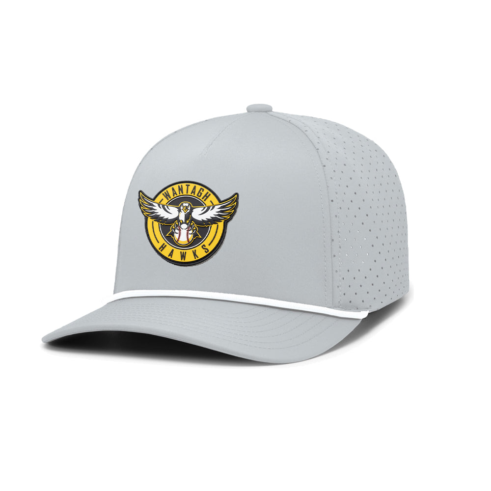 Wantagh Hawks | PVC Logo Perforated Performance Rope Cap (Grey)