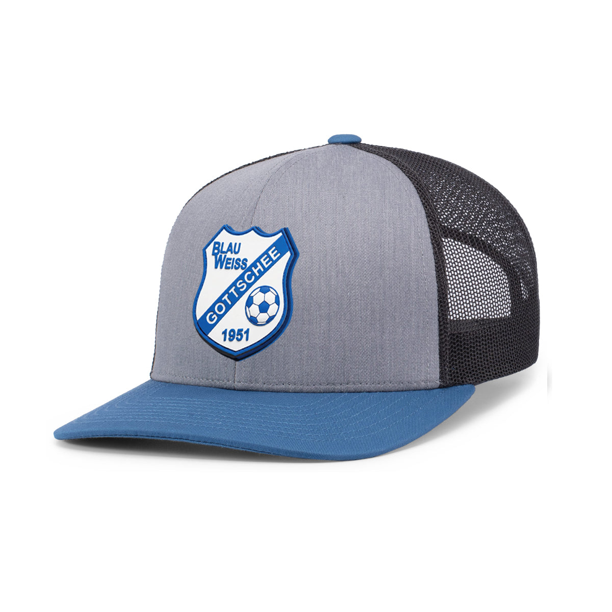 BW Gottschee | PVC Logo Trucker Snapback (Grey/Black/Blue)
