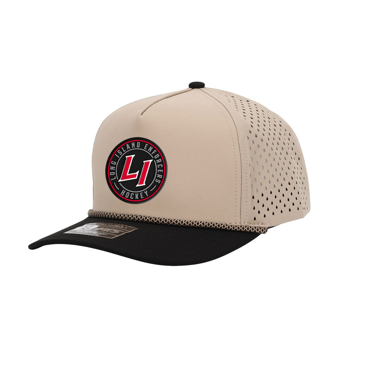 Enforcers | Circle PVC Logo Performance Rope Snapback Cap (Khaki/Black Rope)