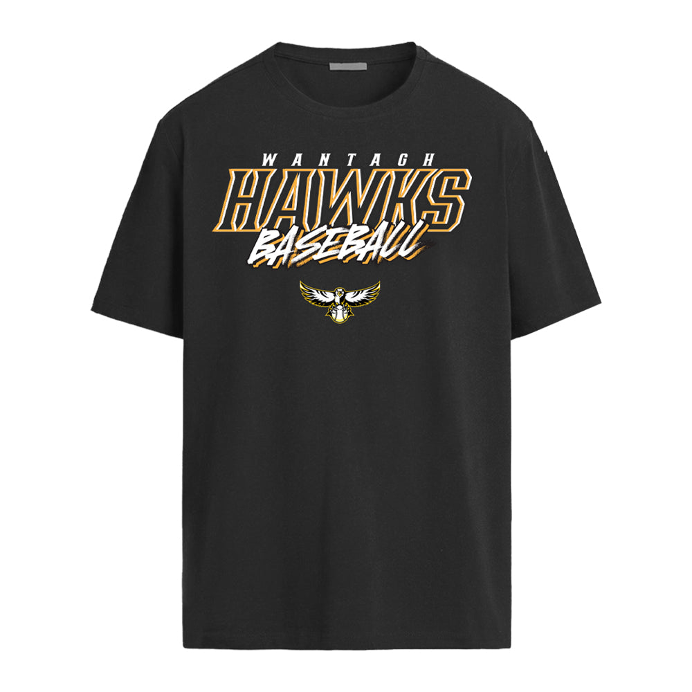 Wantagh Hawks | Retro Wordmark Tee (Black)