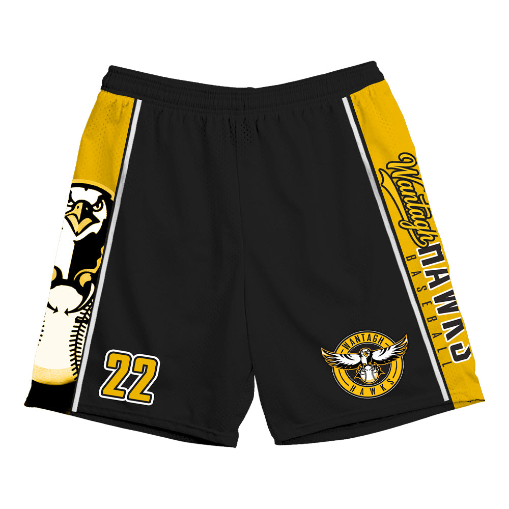 Wantagh Hawks | Pocket Mesh Shorts (Black/Gold)