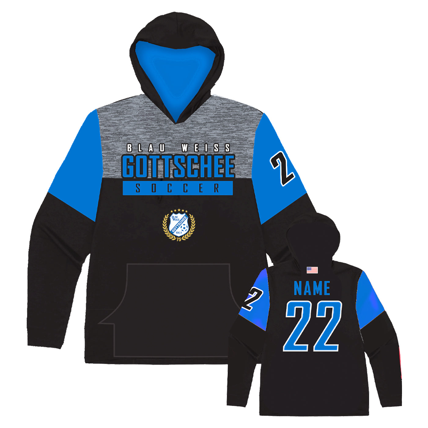 BW Gottschee | Sublimated Fleece Lined Colorblock Performance Hood