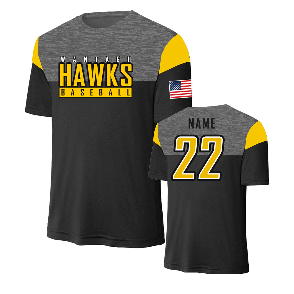 Wantagh Hawks | Performance Moisture Wick Tee (Black)