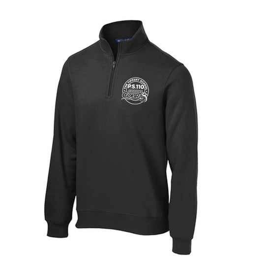 P.S. 110 | Printed Logo 1/4 Zip - Black