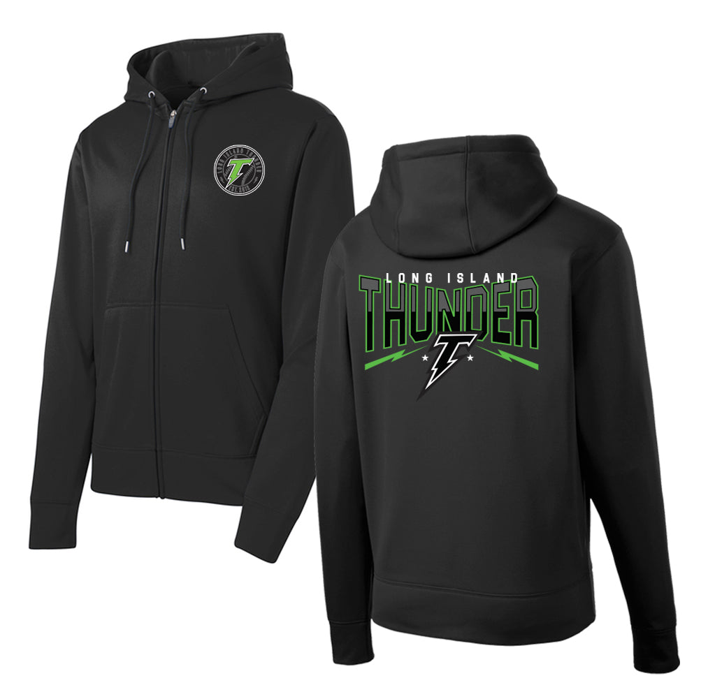 Thunder | Full Zip 2-Tone Hoodie (Black)