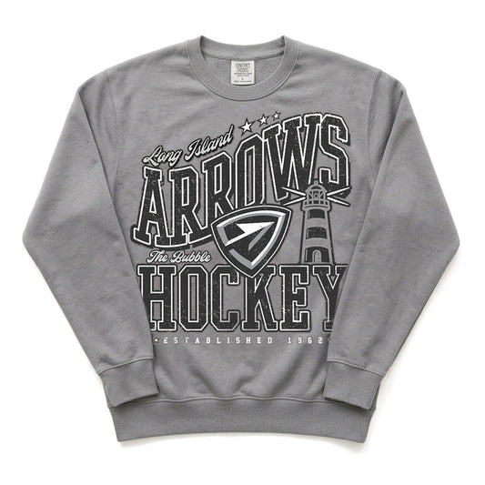 Arrows | Retro Wordmark Comfort Colors® Crewneck Sweatshirt (Grey)