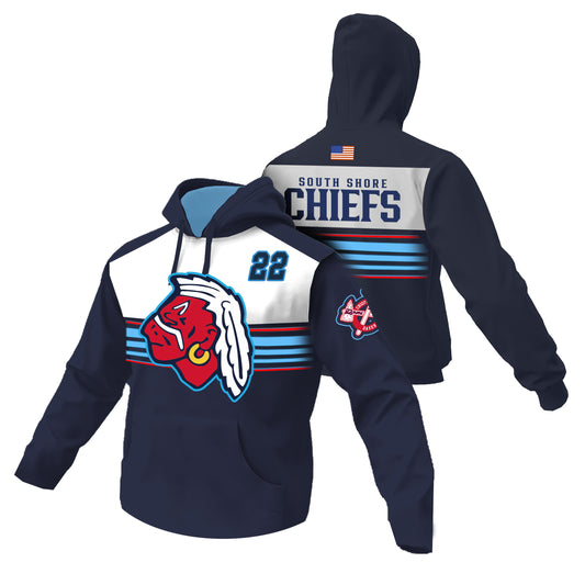 South Shore Chiefs | Sublimated Fleece Lined Hoodie (Navy/White)