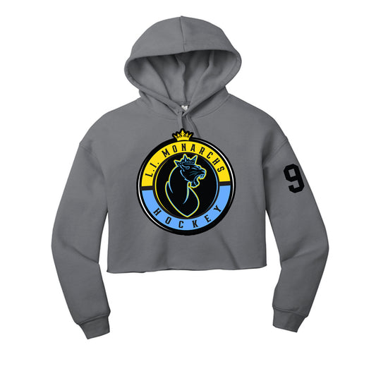 Monarchs | Ladies Circle Logo Cropped Hoodie (Dark Grey)