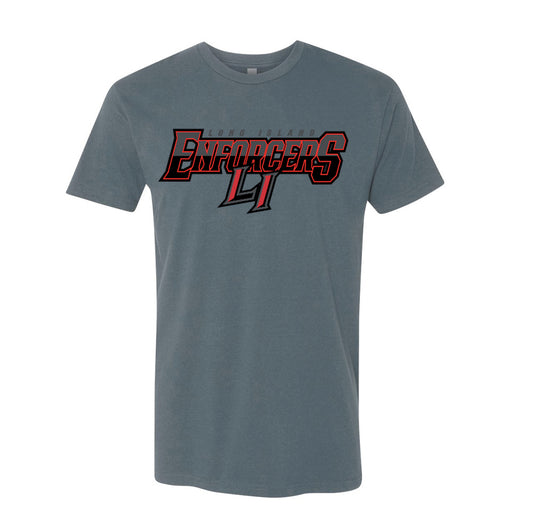 Enforcers Hockey | Wordmark Logo Tee (Heather Blue/Slate)