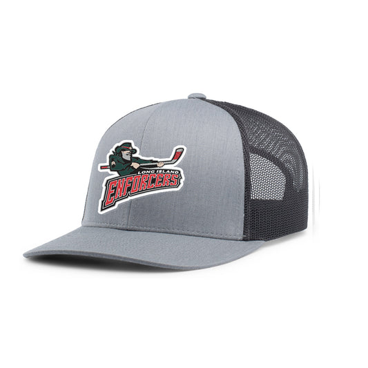 Enforcers | PVC Logo Mesh Snapback Trucker Cap (Grey)