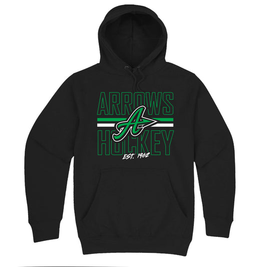Arrows | Green Wordmark Hoodie (Black)