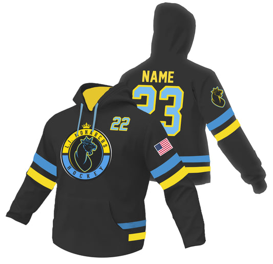 Monarchs | Sublimated Fleece Lined Hood (Black)