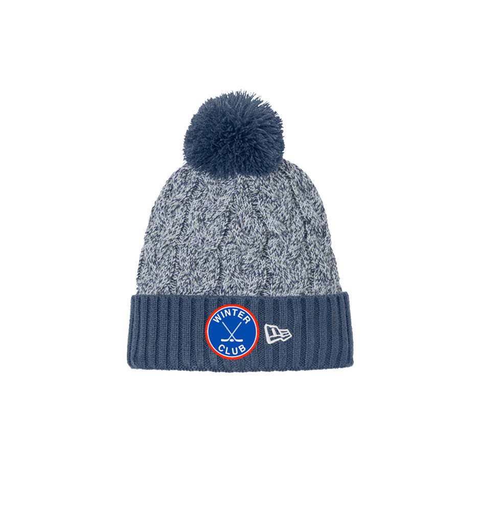 Winter Club Hockey | New Era® Marled Knit Pom Beanie (Navy)