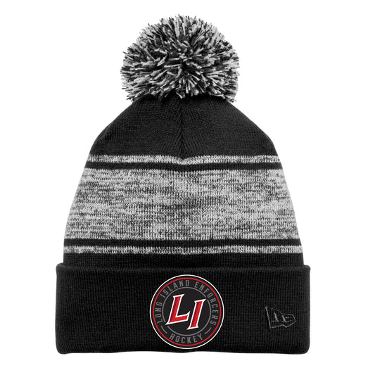 LI Enforcers | New Era® Embroidered Striped Pom Beanie