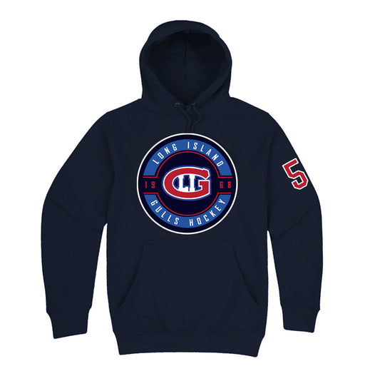 Gulls Hockey | Circle Logo Numbered Hoodie (Navy)