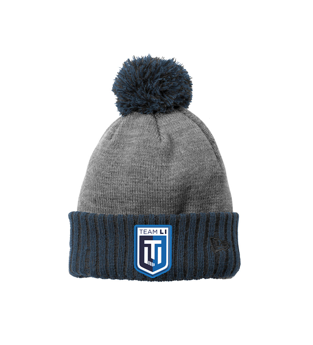 Team LI | New Era® Embroidered Colorblock Cuffed Pom Beanie