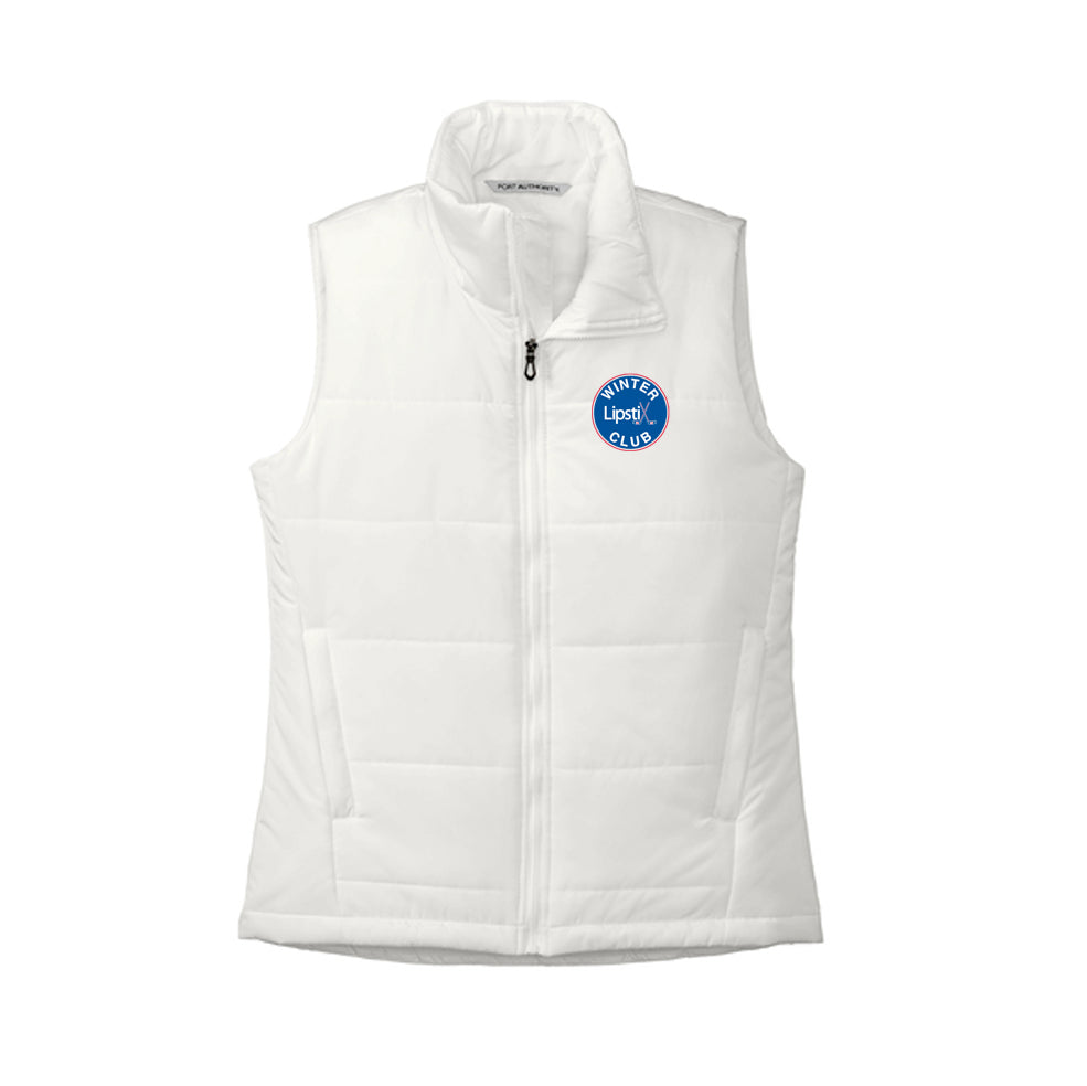 Winter Club Lipstix | Women's Embroidered Puffer Vest