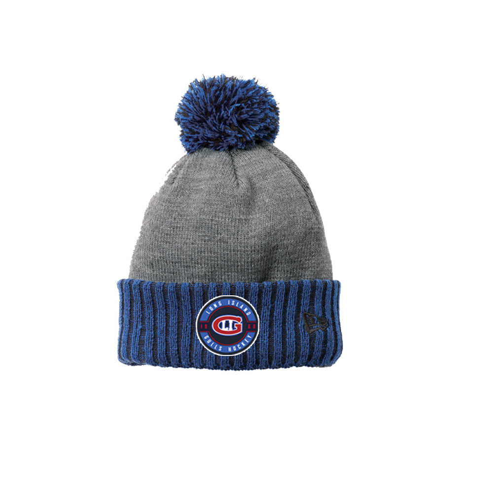 Gulls Hockey | New Era® Colorblock Pom Beanie (Royal/Grey)