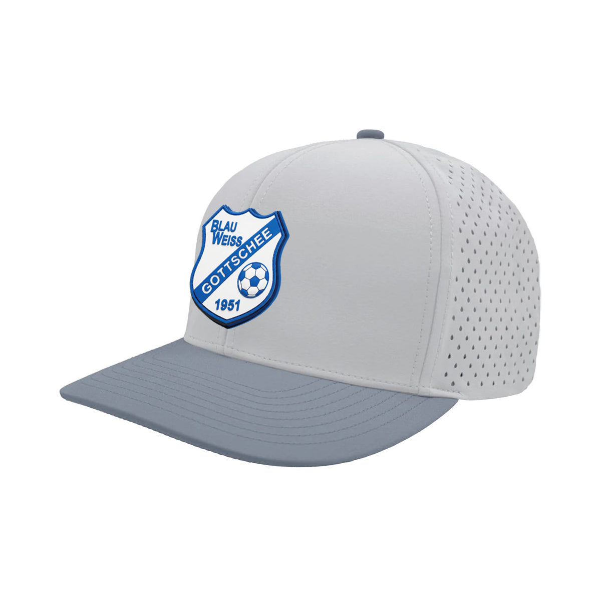 BW Gottschee | PVC Logo Perforated Performance Cap (Silver/Lt. Blue)