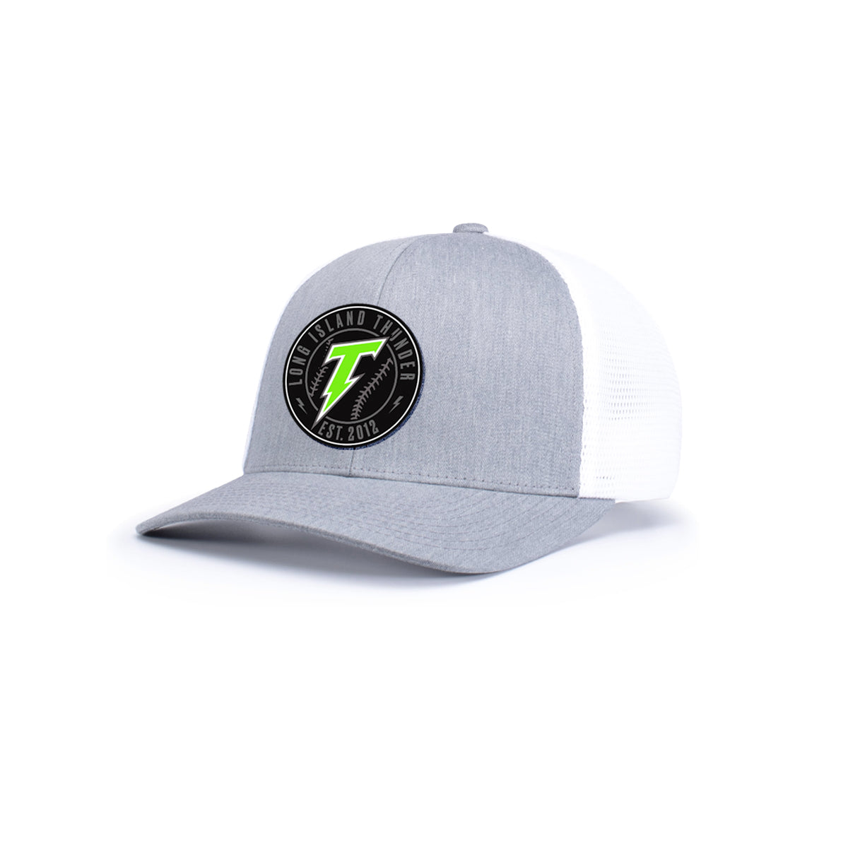 LI Thunder | PVC Logo Flexfit Snapback Mesh Cap (Grey/White)