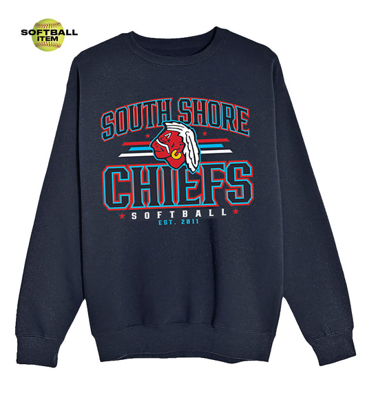 Chiefs SOFTBALL | Wordmark Crewneck (Navy SB)