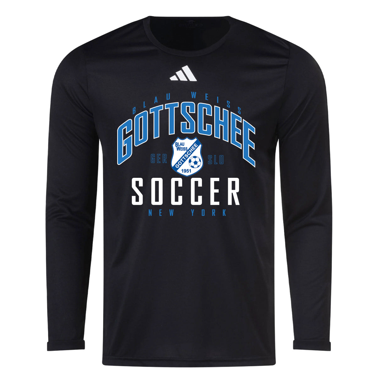 BW Gottschee | Adidas® Performance Pregame Long Sleeve Tee (Black)
