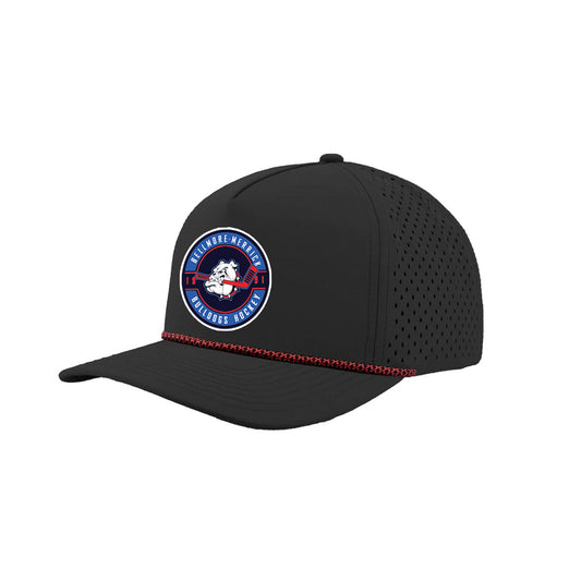 BM Bulldogs | Circle PVC Logo Performance Rope Cap (Black Red Rope)
