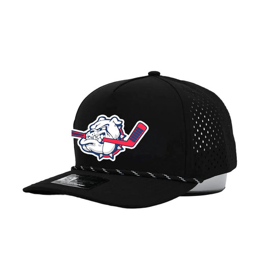 BM Bulldogs | Bulldog PVC Logo Performance Rope Cap (Black/Black Rope)