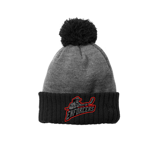 Enforcers | New Era® Chunk Cuff Pom Beanie (Black/Grey)