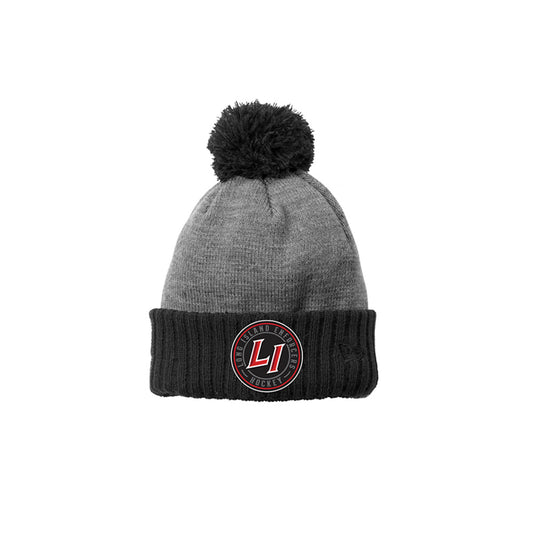 Enforcers Hockey | New Era® Colorblock Pom Beanie (Grey/Black)