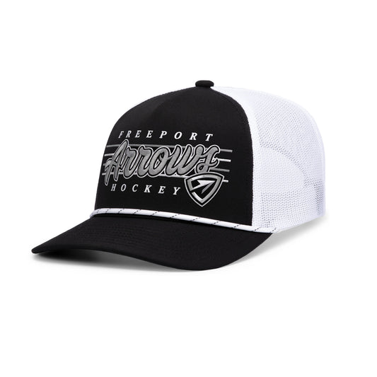 Arrows | Embroidered  Vintage Snapback Cap (Black/White Rope)