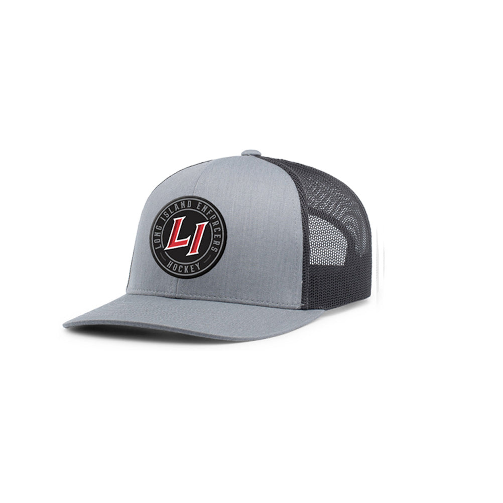 Enforcers Hockey |  Circle PVC Logo Snapback Trucker (Heather Grey/Black)