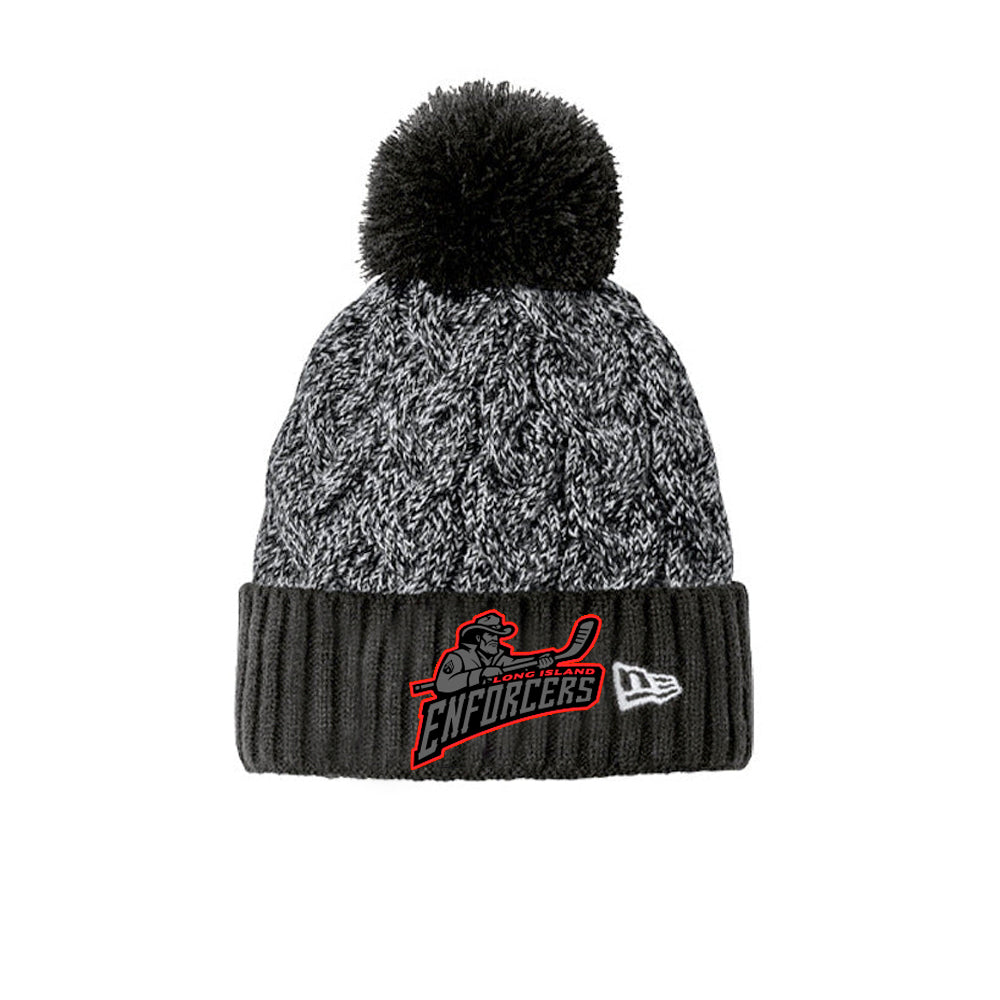 Enforcers | New Era® Marled Knit Pom Beanie (Black)