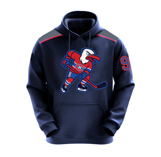 Gulls Hockey | Seagull Sublimated Fleece Lined Soft-Poly Stretch Hoodie (Navy)