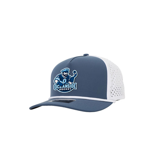 Oceanside Hockey | PVC Logo Performance Rope Cap (Deep Blue/White Rope)