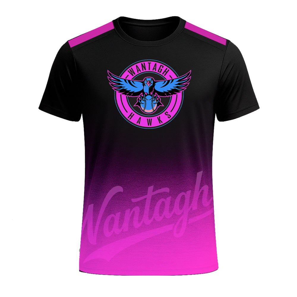 Wantagh Hawks | Pink Fade Performance Tee