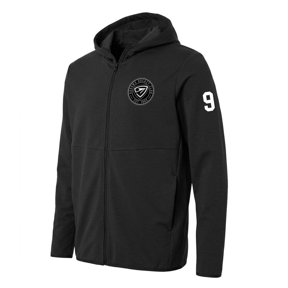 Arrows | Premium Performance Stretch Embroidered Zip (Black)