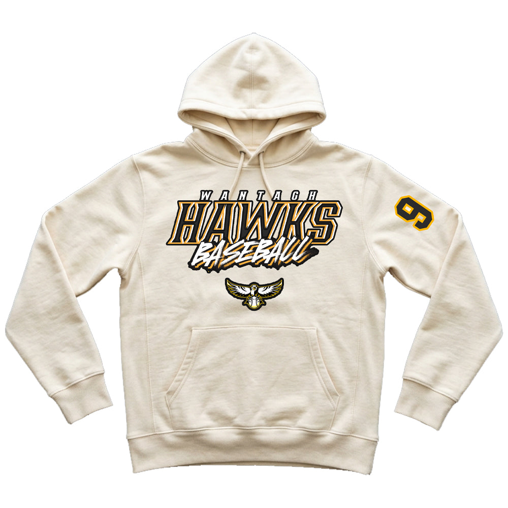 Wantagh Hawks | Retro Wordmark Hoodie (Cream)