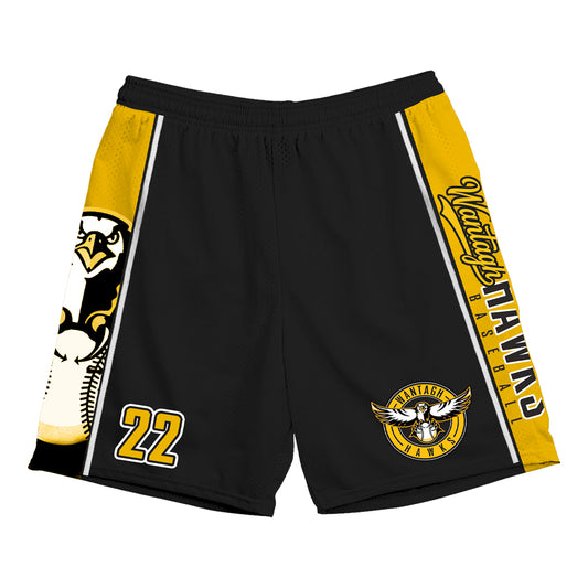 Wantagh Hawks | Pocket Mesh Shorts (Black/Gold)
